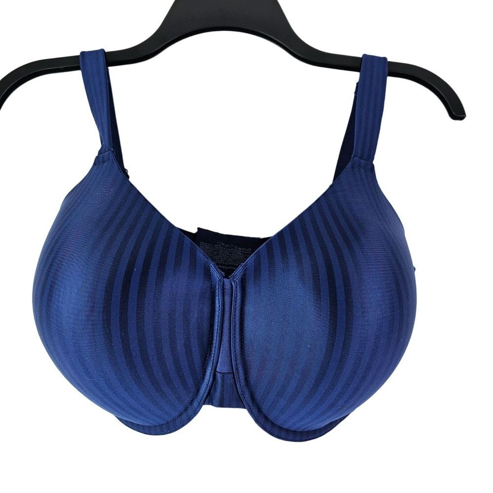 Playtex‎ Secrets Bra Smooth T-Shirt 36DDD Striped Navy Satin